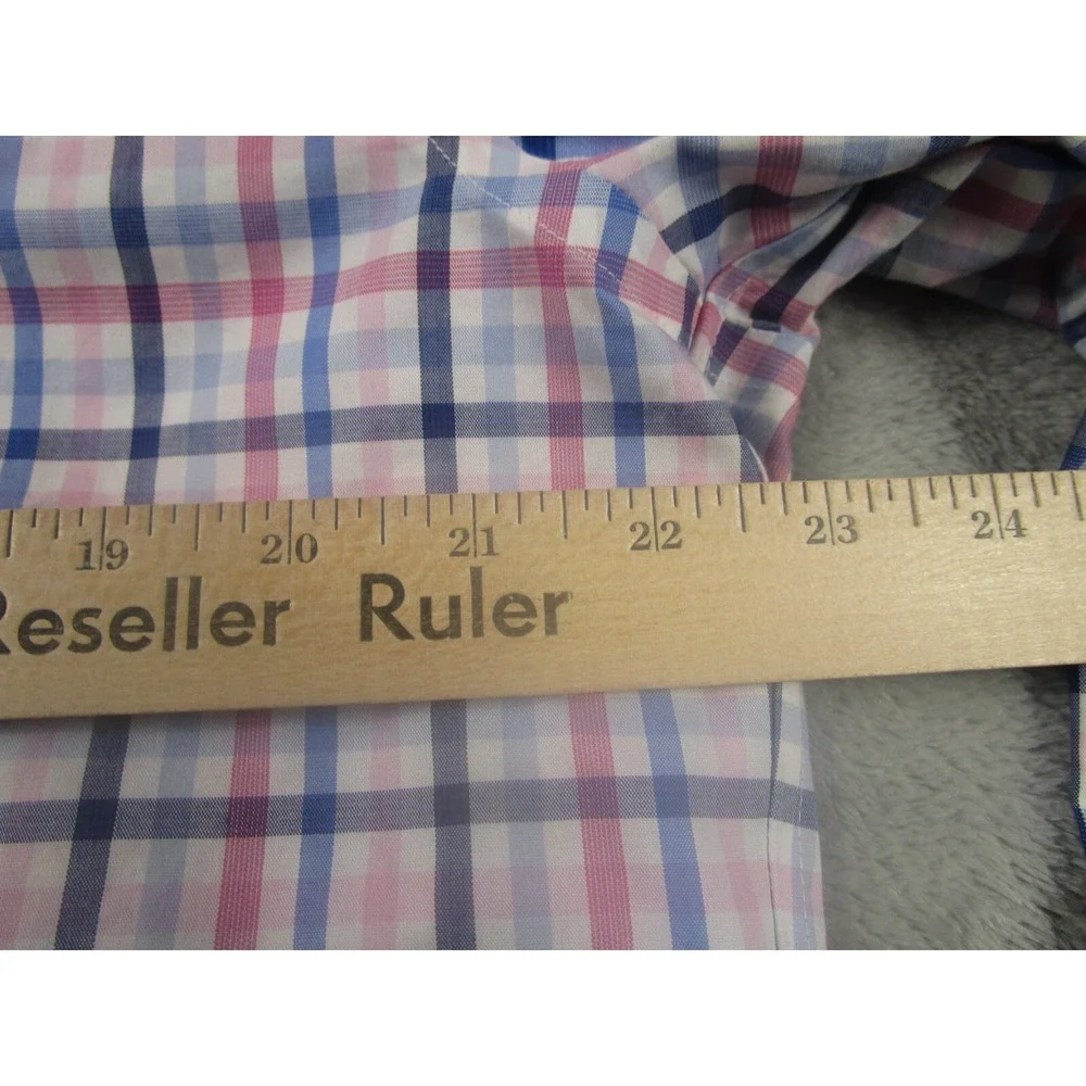 Banana Republic Shirt Mens Medium Blue Plaid Camden‎ Standard Preppy